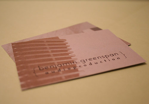 Logo and Business Cards for Benjamin Greenspan Audio Production